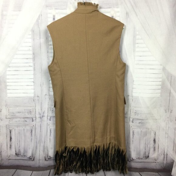 3.1 Phillip Lim Fringed Wool Long Camel Vest Small - Picture 11 of 14